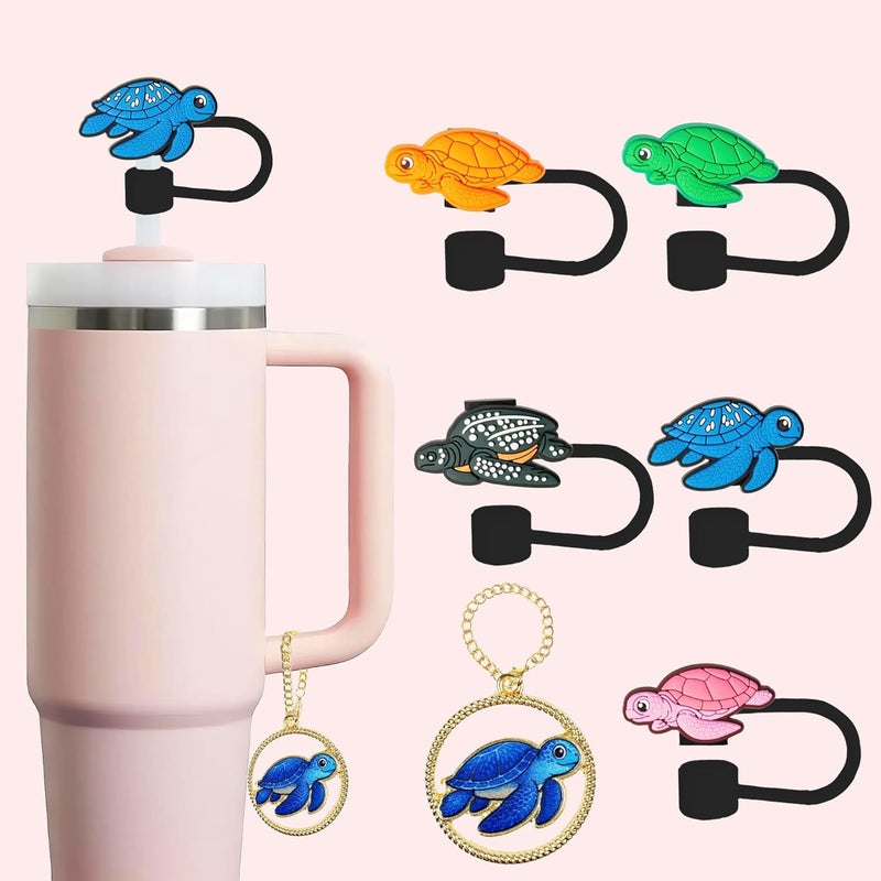 TSIMPLE Turtle Straw Topper, 10mm (0.4in) Cute Turtles Straw Topper, Covers for Stanley Cup - Turtle Accessories, Decor, Stuff, Things, Birthday Decoration, Gifts for Lovers, Women, Kids, Girls - Image 1